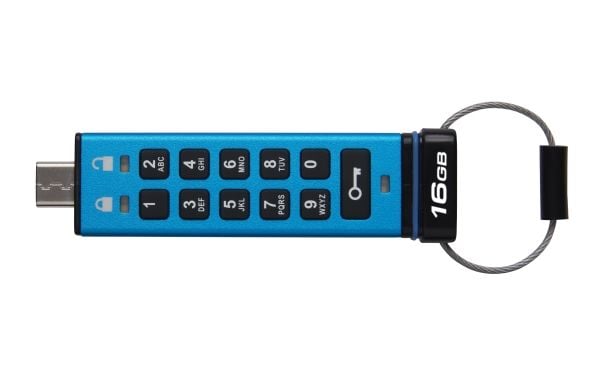 Kingston IronKey Keypad 200C - USB-flashstasjon - kryptert - FIPS 140-3 Level 3 - 16 GB - USB-C 3.2 Gen 1