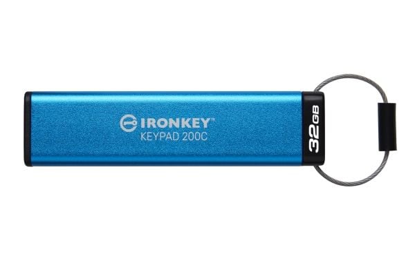 Kingston IronKey Keypad 200C - USB-flashstasjon - kryptert - FIPS 140-3 Level 3 - 32 GB - USB-C 3.2 Gen 1