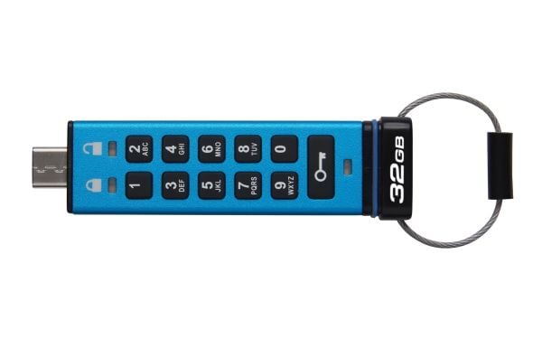 Kingston IronKey Keypad 200C - USB-flashstasjon - kryptert - FIPS 140-3 Level 3 - 32 GB - USB-C 3.2 Gen 1
