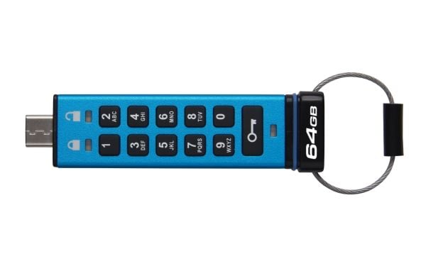 Kingston IronKey Keypad 200C - USB-flashstasjon - kryptert - FIPS 140-3 Level 3 - 64 GB - USB-C 3.2 Gen 1