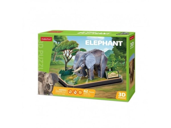 Cubic Fun 3D-puslespill dyr elefant