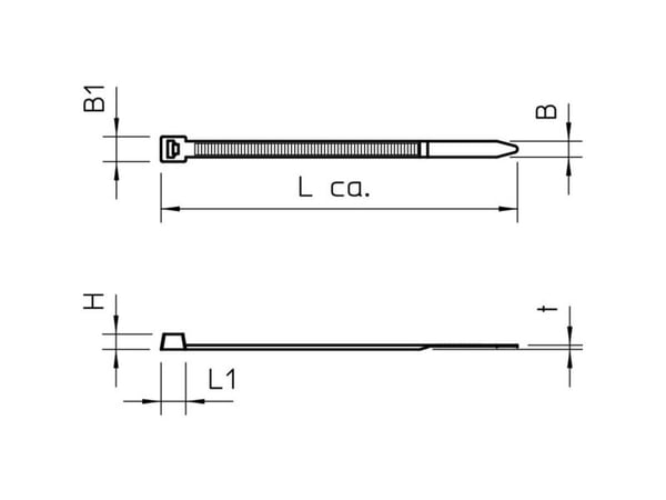 OBO Bettermann 2331872 565 kabelband 4.8x200 WS 200 mm 4.8 mm vit 100 st