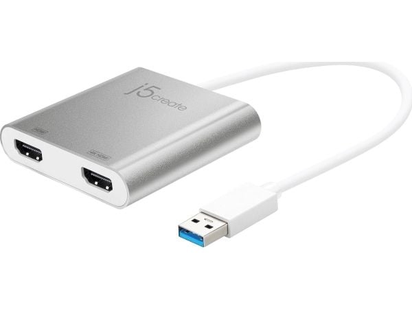 j5create JUA365 - Video adapter - 24 pin USB-C hann til HDMI hunn - 20 cm - sølv - 4 K 30 Hz (3840 x 2160) støtte, 2048 x 1152 støtter 60 Hz