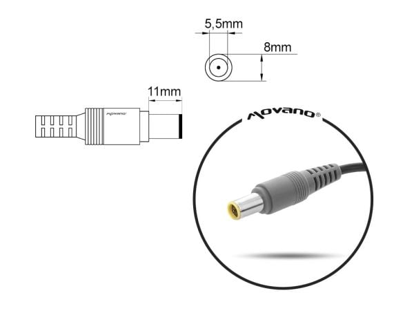 Mitsu lader / strømforsyning 20V 2A (5.5x2.5) - for msi, medion, lenovo osv.