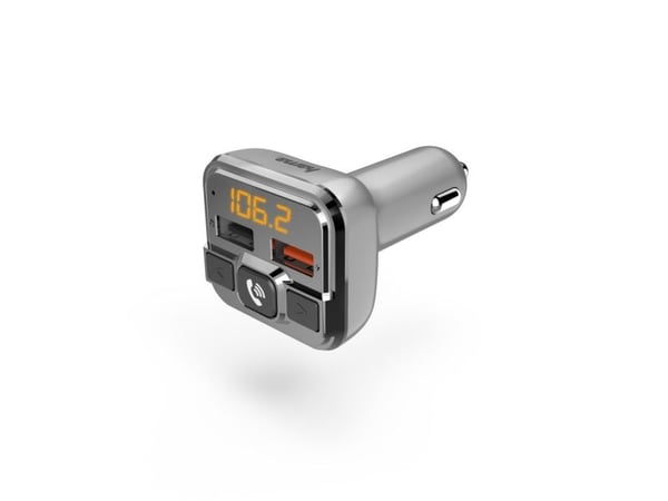 Hama - Bluetooth håndfri / FM-sender / lader for mobiltelefon, nettbrett - sølv