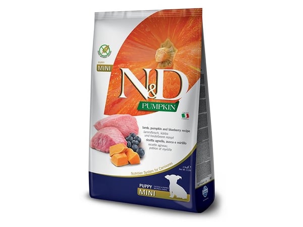 Farmina Pet Food N&D Pumpkin, Valp, Mini (5 - 10kg), Blåbær, Lam, Gresskar, 7 kg