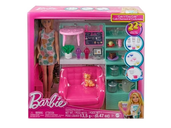 Barbie-dukke Mattel Relax på kaféen sett + dukke HKT94
