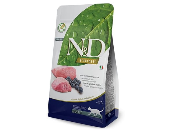Farmina Pet Food N&D Prime, Voksen, Blåbær, Lam, 1,5 kg, Kornfritt, Antioksidanter medfølger Farmina Pet Food N&D Prime, Voksen, Blåbær, Lam, 1,5 kg, Kornfritt, Antioksidanter medfølger
