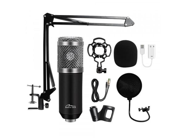 Medieteknologisk mikrofon med tilbehørssett STUDIO OG STREAMING MICROPHONE MT397S