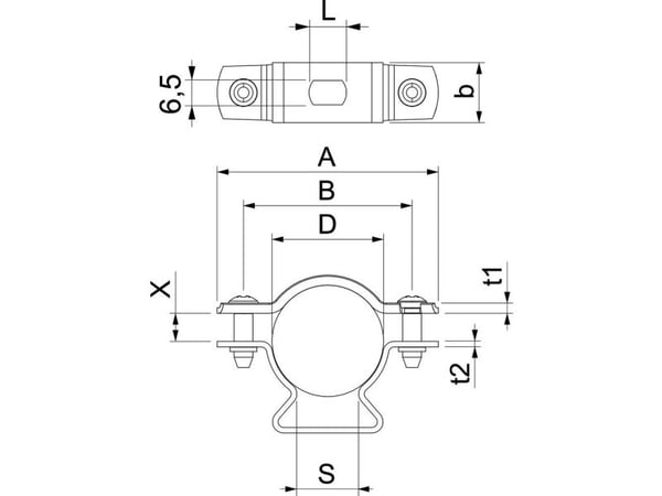Avstandsholder ASL 733 30 A2 m. langt hull (1362988)