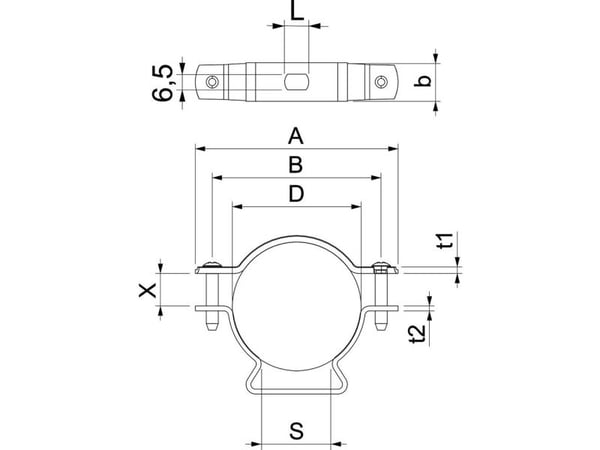 OBO ASL 733 53 distanshållare m. långhål 44–53 mm st FT 1362734