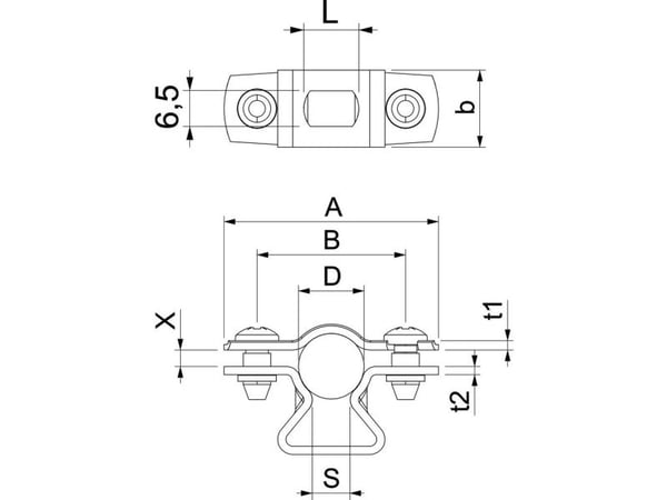Obo Bettermann =, Stål, Stål, 8 mm, 1,5 mm