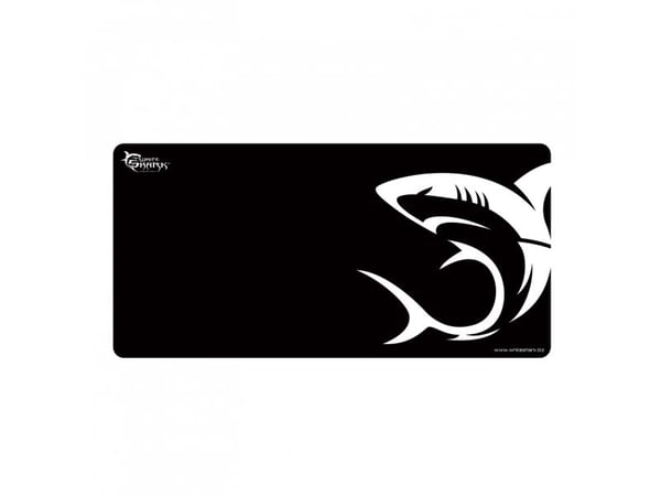 White Shark SHARK, Svart, Hvit, Bilde, Gummi, Tekstil, Sklisikker base, Gaming-musematte