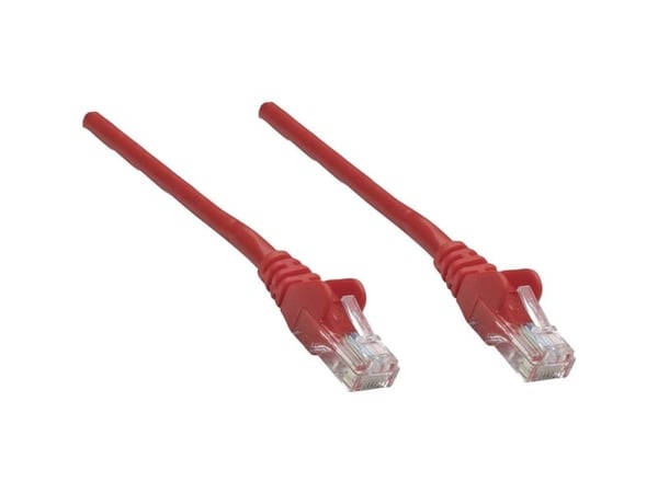 Intellinet Network Patch Cable, Cat6, 0.25m, Red, CCA, U/UTP, PVC, RJ45, Gold Plated Contacts, Snagless, Booted, Lifetime Warranty, Polybag - Nätve...