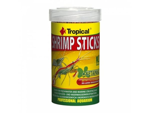 Tropical Shrimp Sticks, Tørr rekemat, Granulat, Ferskvannsreke, 100 ml, 55 g