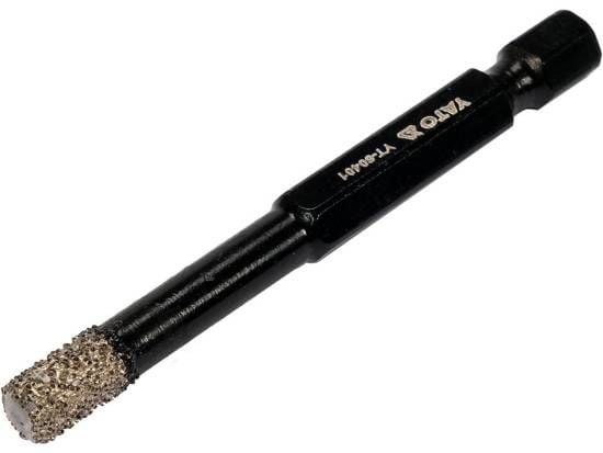 Yato YT-60401, Drill, Diamantdrillbor, 6 mm, Keramisk, Fiberglass, Granitt, Porselen, Stein, 6,35 mm, Kull stål