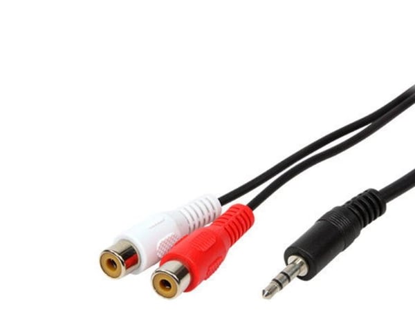 LogiLink 1x3.5mm - 2xRCA, 0.2m, 3.5mm, Hankjønn, 2 x RCA, Hunkjønn, 0,2 m, Sort