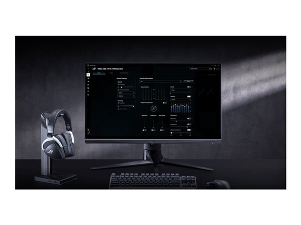 ASUS ROG Delta S Wireless - Hodesett - full størrelse - Bluetooth / 2,4 GHz radiofrekvens - trådløs - svart