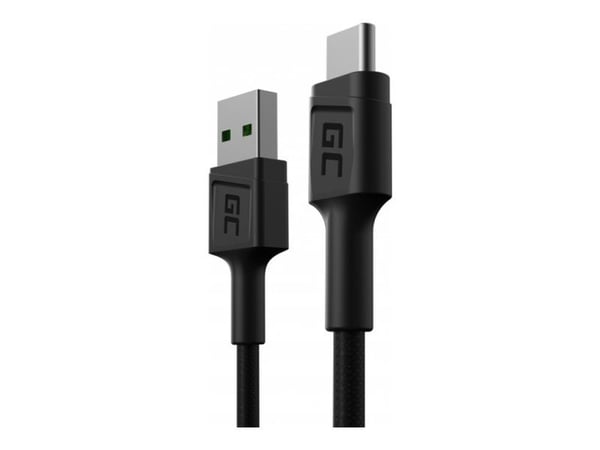 Green Cell GC PowerStream - USB-kabel - USB (hann) til 24 pin USB-C (hann) - USB 3.1 - 30 cm - up to 480 Mbps, Fast Charging up to 18 Watt - svart