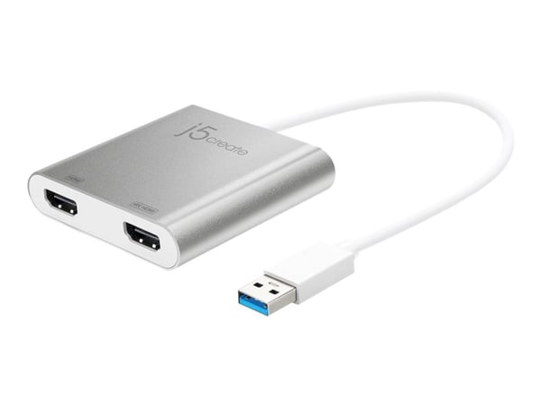 j5create JUA365 - Video adapter - 24 pin USB-C hann til HDMI hunn - 20 cm - sølv - 4 K 30 Hz (3840 x 2160) støtte, 2048 x 1152 støtter 60 Hz