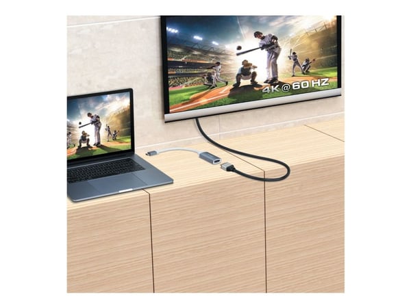 j5create JCA153G - Videokort - 24 pin USB-C hane till HDMI hona - 10 cm - skärmad - vit, rymdgrå - 4K60Hz (3840 x 2160) stöd