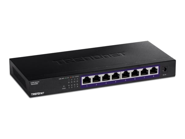 TRENDnet TEG S380 - Switch - ikke-styrt - 8 x 100/1000/2.5G - veggmonterbar - TAA-samsvar