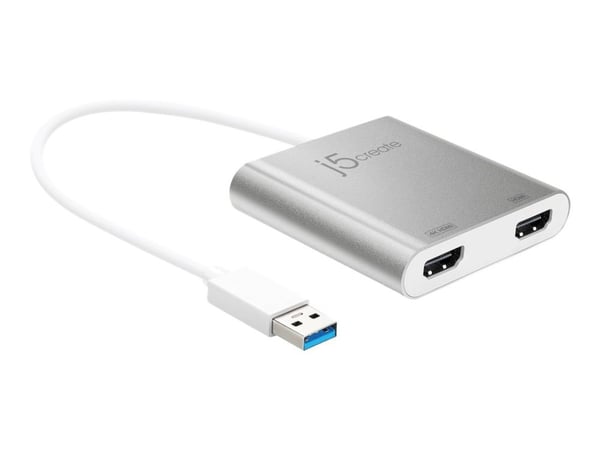 j5create JUA365 - Video adapter - 24 pin USB-C hann til HDMI hunn - 20 cm - sølv - 4 K 30 Hz (3840 x 2160) støtte, 2048 x 1152 støtter 60 Hz