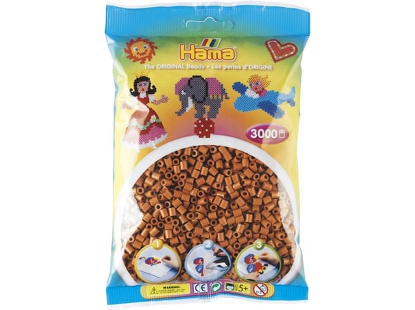 Hama Beads 201-21, Brun, Rørperle, 3000 stykker