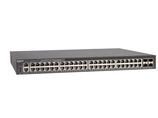 Ruckus ICX 8200 - Switch - L3 - Styrt - 48 x 10/100/1000 (PoE+) + 4 x 25 GbE SFP28 (stabling / opplink) - front og side til bakside - rackmonterbar...