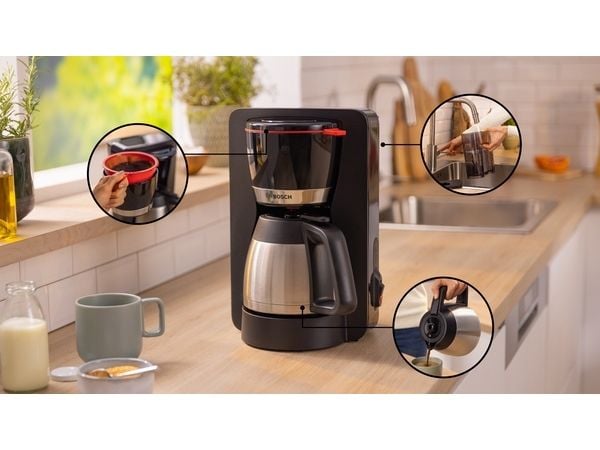 Bosch TKA5M253, Kaffebrygger (drypp), 1,1 l, Malt kaffe, 1000 W, Sort