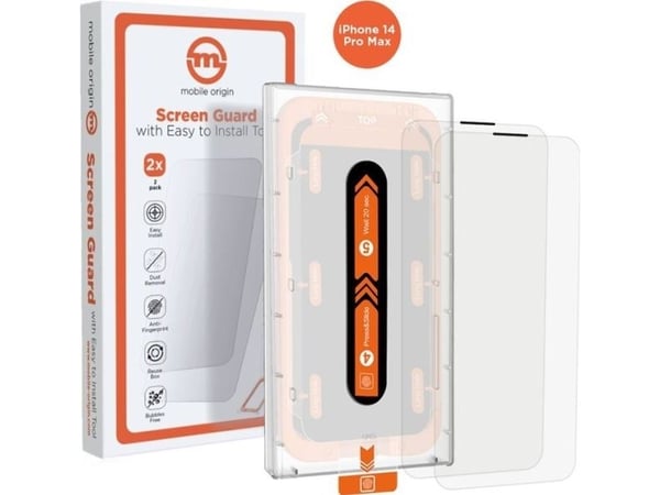 MOBILE ORIGIN beskyttelsesglass med applikator til iPhone 14 Pro Max, 2 stk