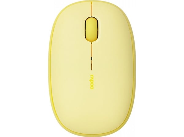 Rapoo M660 Silent, Ambidekstriøs, Optisk, RF trådløs + Bluetooth, 1300 DPI, Gult