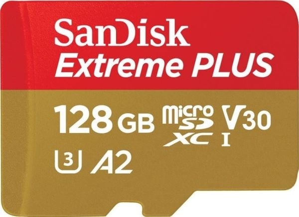 SanDisk Extreme PLUS - Flash-muistikortti (microSDXC-SD-sovitin mukana) - 128 GB