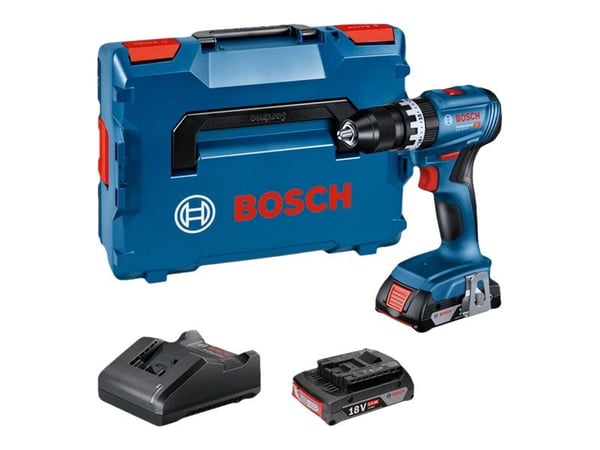 Bosch GSB 18V-45 Professional - Hammerbor/driver - trådløs - 2 hastigheter - nøkkelfri borhylse 13 mm - 45 N·m - 2 batterier - 18 V