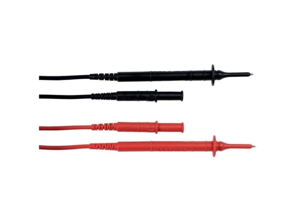Chauvin Arnoux Testkabel Set [4mm säkerhetsplugg - ] 1.5 m Röd, Svart 1 Set