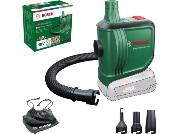 Bosch EasyInflate 18V-500, Universell, 0,03 stang, 530 l/min, Grønn, 0 - 0,5 psi, 0,5 m - SOLO