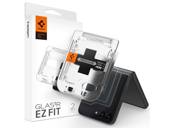 Spigen GLAS.TR "EZ FIT" 2-PACK GALAXY Z FLIP 5 kirkas karkaistu lasi
