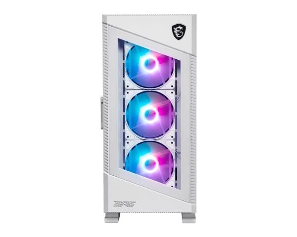 MSI MPG VELOX 100R - Mid tower - ATX - sidepanel med vindu (herdet glass) - ingen strømforsyning (ATX) - hvit - USB/lyd