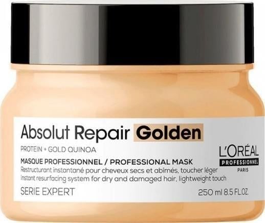 L’Oréal Paris (public) Serie Expert Absolute Repair Golden, Naisten, Vaurioituneet hiukset, Elottomat hiukset, Kaikki värit, 250 ml, Suojaus, Korja...