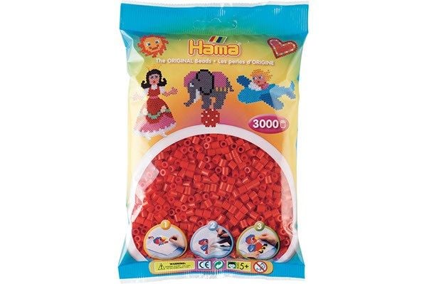 Hama Beads 201-05, Rød, Rørperle, 3000 stykker