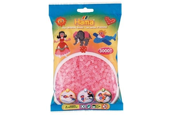 Hama Beads 201-72, Vaaleanpunainen, Putkihelmi, 3000 kpl