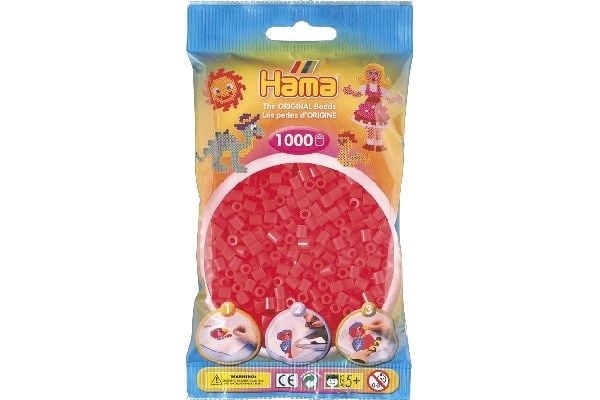 Hama midihelmet 1000 kpl neonpunainen