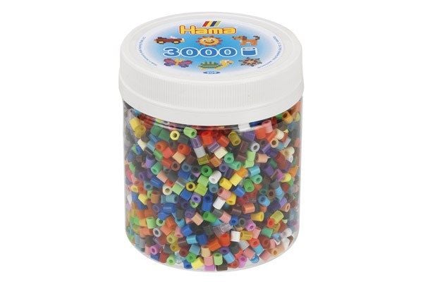 Hama Beads 209-68, Flerfarget, Rund perle, 3000 stykker