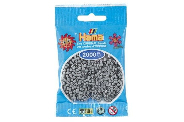 Hama minipärlor 2000 st. grå
