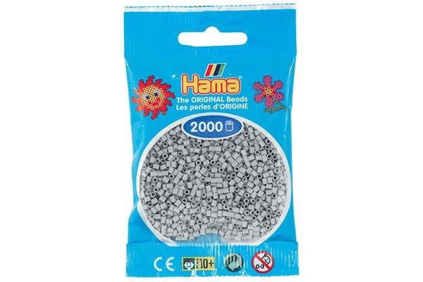 Hama minipärlor 2000 st. ljusgrå