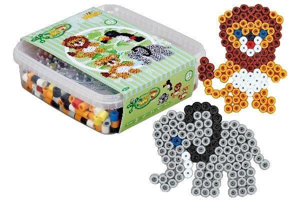 Hama maxi bøtte med perler 600 stk + 2 stiftplater