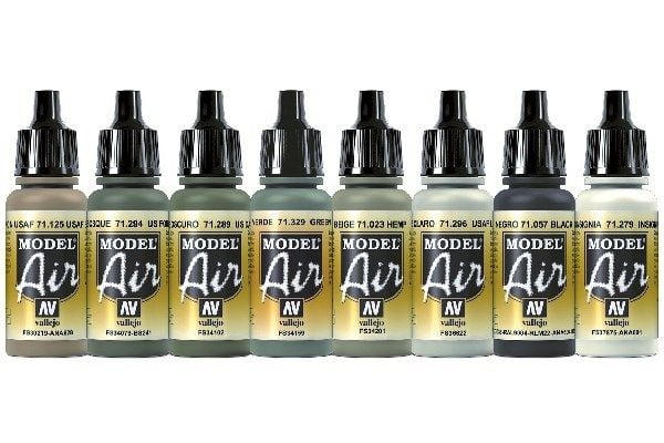 Vallejo 71.204, 17 ml, Svart, Brun, Grønn, Grå, Hvit, Matte, Flaske