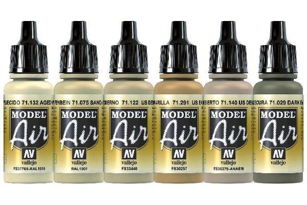 Vallejo 71.209, 17 ml, Brun, Elfenben, Sand, Hvit, Gult, Matte, Flaske