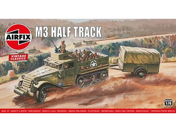 Airfix A02318V, Military truck model, Montert på forhånd, 1:76, M3 Half-Track, Hankjønn, Plast