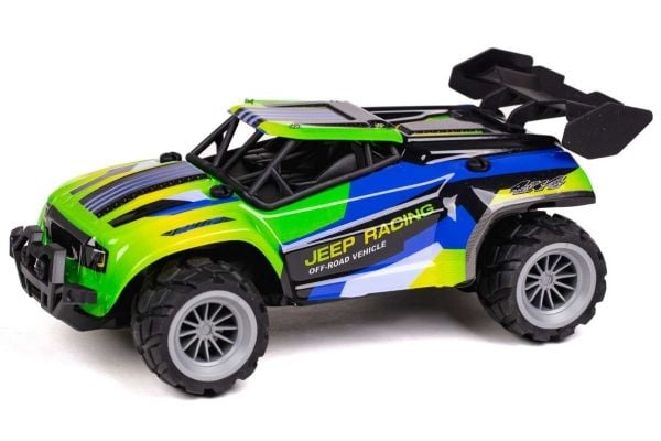 Jeep Racing R/C 1:18 2,4G 3,7V Li-ion, blå/grønn